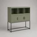Armadio 3 nicchie e 3 porte alta, oliveto e verde nero, 120 × 40 × 140 cm