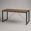 Tavolo rettangolare in legno e metallo, effetto noce marrone e nero, 120 × 60 × 75 cm