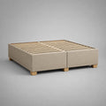 Telaio matrimoniale imbottito in tessuto con 2 latte, beige, 160 × 200 cm