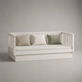 Letto rettangolare in pino massiccio e bianco MDF con materasso, stoccaggio e stoccaggio, letto 90 × 200 cm